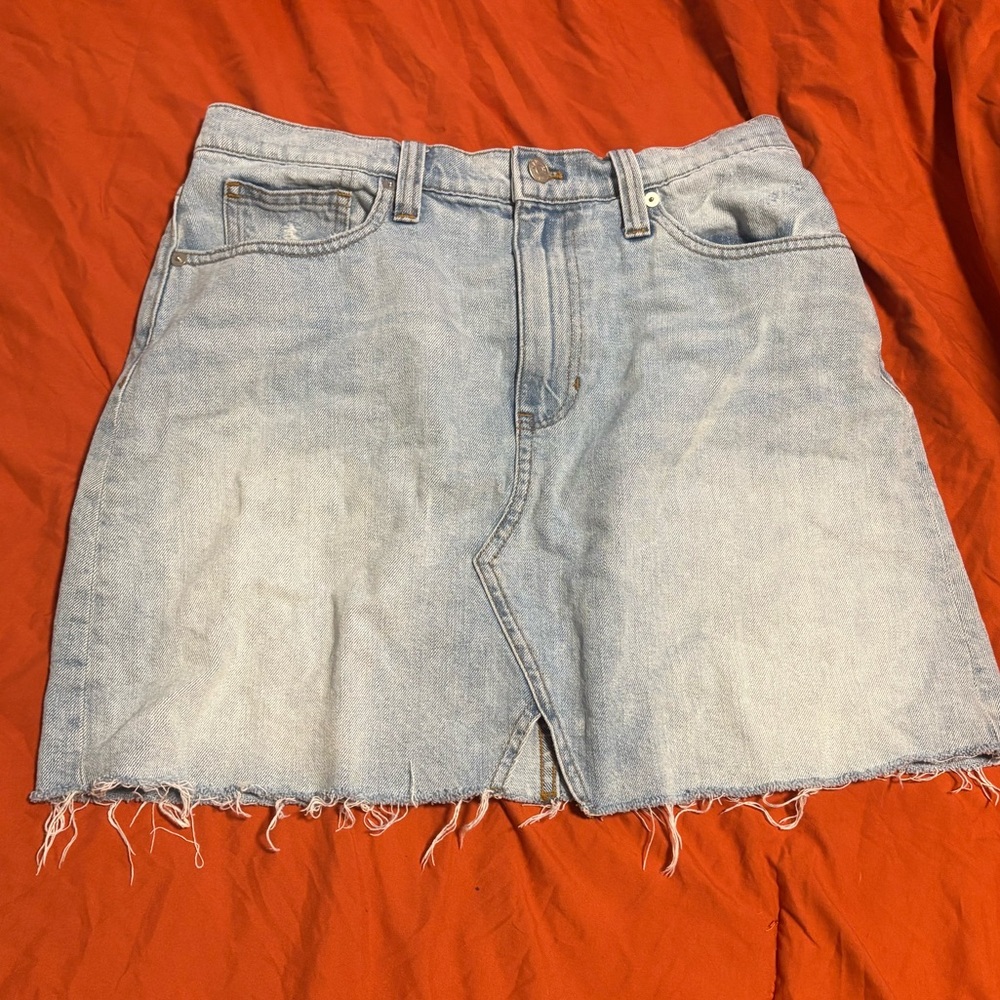 Madewell Rigid Denim A Line Mini Skirt 30